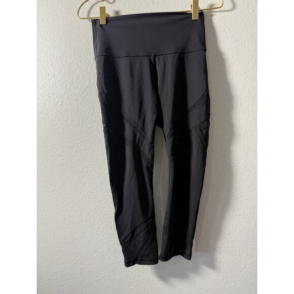 Lululemon High Times Pant Wrap Mesh Leggings Women's Size 6 Black 7/8 - Picture 1 of 3